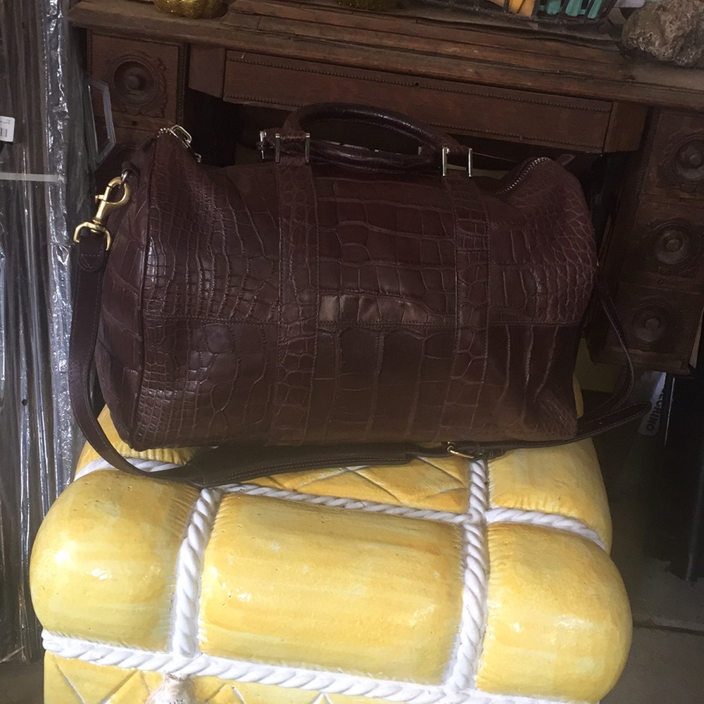 Tincati Crocodile Duffle Satchel Overnight Gym Bag